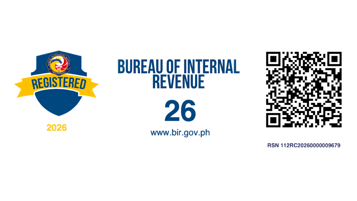 Bureau of Internal Revenue registered business badge and QR verification code